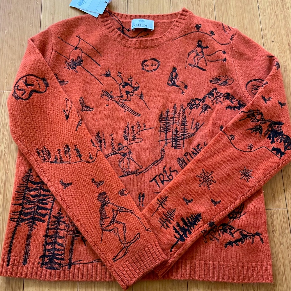 COPY - Orange embroidered sweater